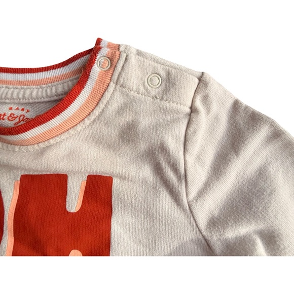 Cat & Jack White and Orange 'Oh Hi!' Sweatshirt - Picture 3 of 4